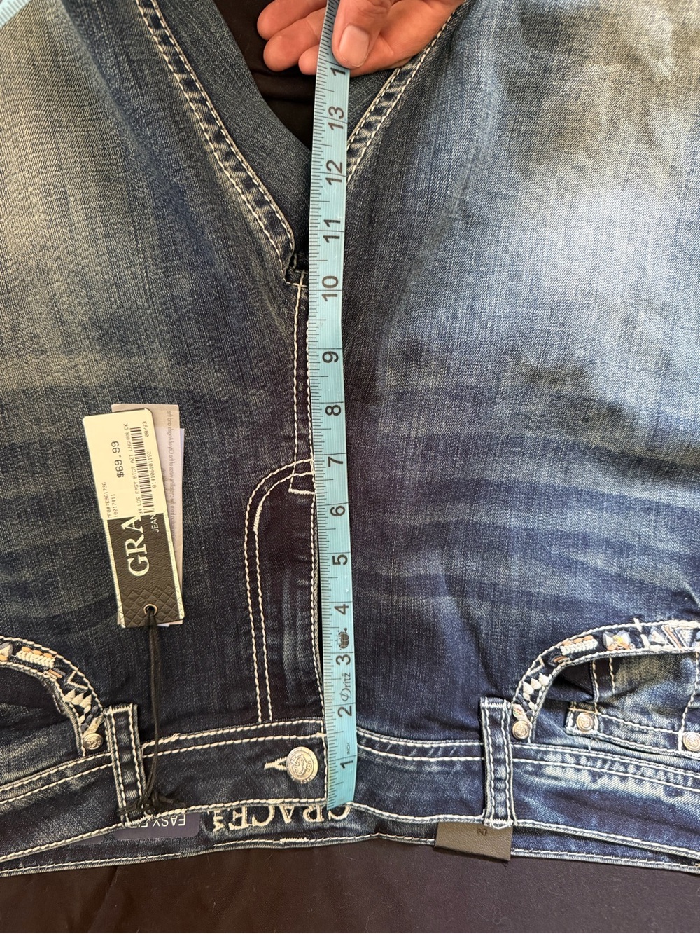 Grace in LA Women's Blue Boot Cut Jeans with Light Fading - Picture 7 of 7